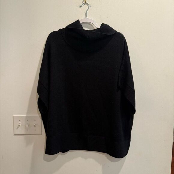 Coldwater Creek Womens Black Pullover Sweater 2X Cowl Neck Knit Short Sleeve - Picture 3 of 9